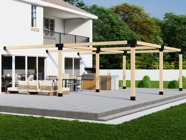 DIY Pergola Bracket Kit for an Attached Pergola Frame - Any Size Up to 24' x 24'
