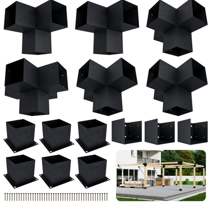 DIY Pergola Bracket Kit for an Attached Pergola Frame - Any Size Up to 24' x 24'