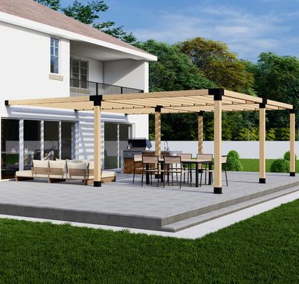 DIY Pergola Bracket Kit for an Attached Pergola With Slatted Roof - Any Size Up to 24' x 24'