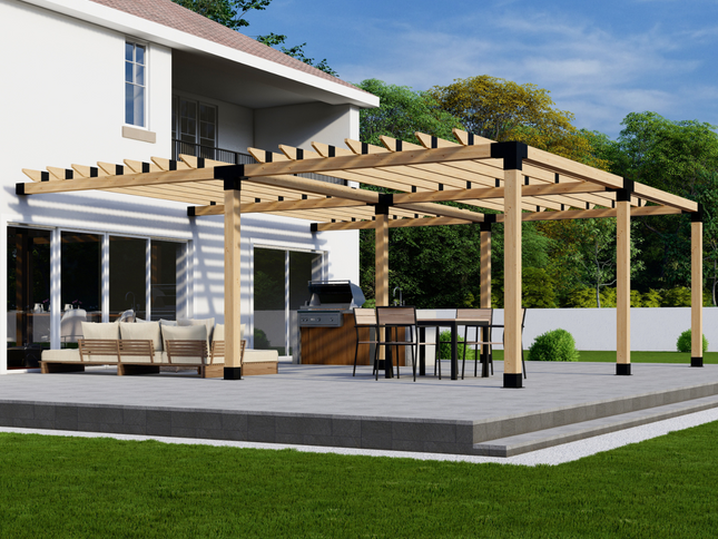 DIY Pergola Bracket Kit for an Attached Pergola With Roof Rafters - Any Size Up to 24' x 24'
