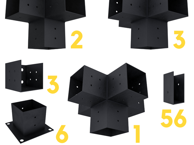 DIY Pergola Bracket Kit for an Attached Pergola With Slatted Roof - Any Size Up to 24' x 24'