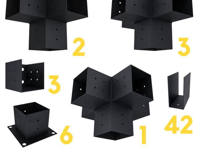 DIY Pergola Bracket Kit for an Attached Pergola With Roof Rafters - Any Size Up to 24' x 24'