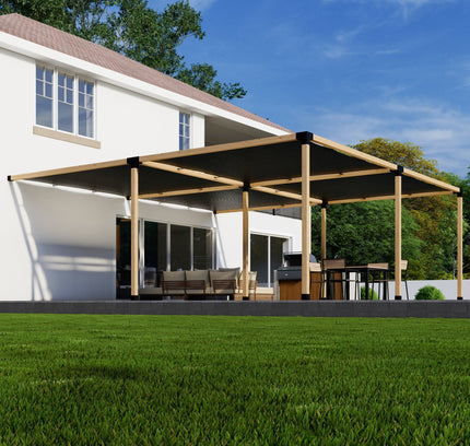 DIY Pergola Kit for an Attached Pergola With Canopies - Any Size Up to 24' x 24'