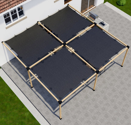 DIY Pergola Kit for an Attached Pergola With Canopies - Any Size Up to 24' x 24'