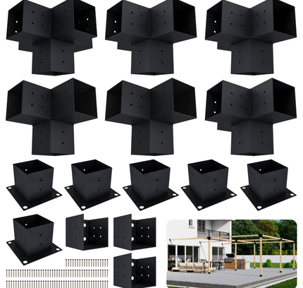 DIY Pergola Bracket Kit for an Attached Pergola Frame - Any Size Up to 24' x 24'