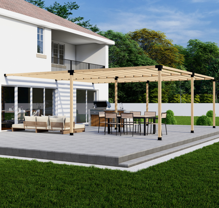 DIY Pergola Bracket Kit for an Attached Pergola With Slatted Roof - Any Size Up to 24' x 24'