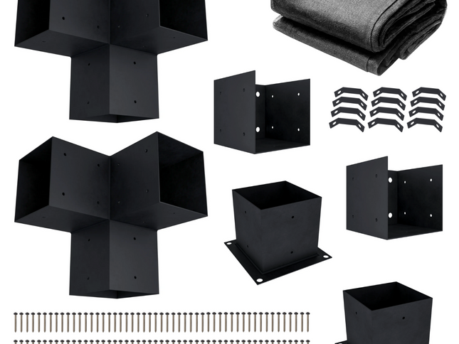 DIY Pergola Bracket Kit for an Attached Pergola Frame - Any Size Up to 12' x 12'