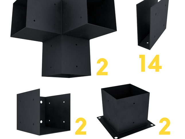 DIY Pergola Bracket Kit for an Attached Pergola With Roof Rafters - Any Size Up to 12' x 12'