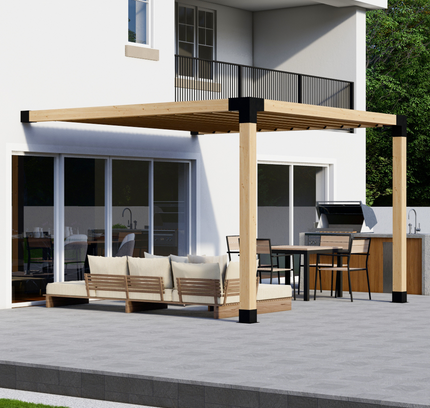 DIY Pergola Bracket Kit for an Attached Pergola With Slatted Roof - Any Size Up to 12' x 12'