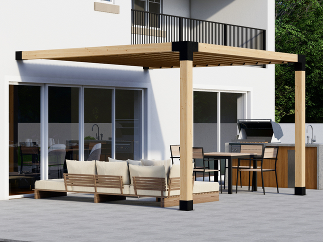 DIY Pergola Bracket Kit for an Attached Pergola With Slatted Roof - Any Size Up to 12' x 12'