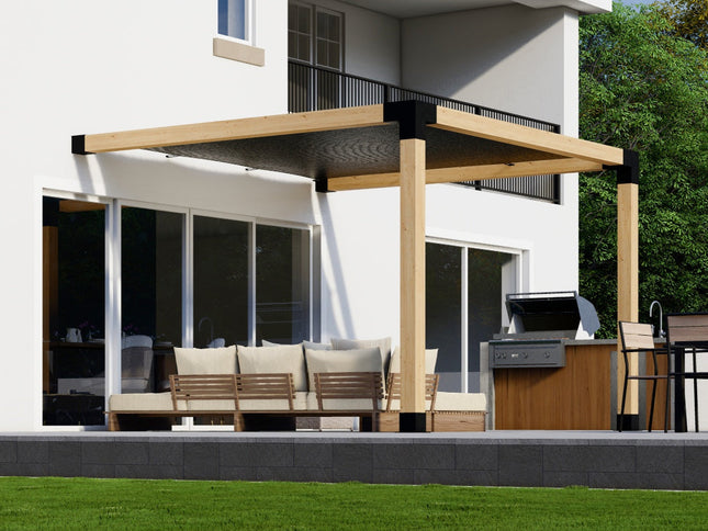 DIY Pergola Kit for an Attached Pergola With Canopy - Any Size Up to 12' x 12'