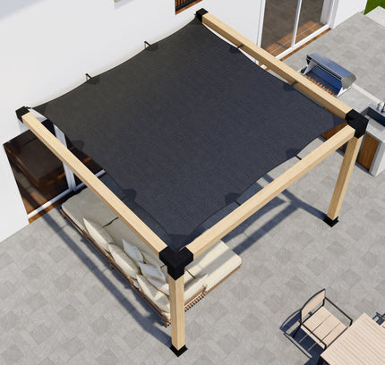DIY Pergola Kit for an Attached Pergola With Canopy - Any Size Up to 12' x 12'