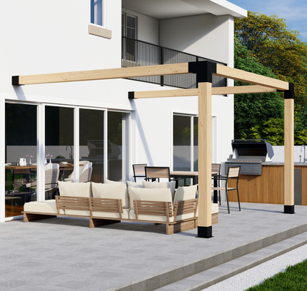 DIY Pergola Bracket Kit for an Attached Pergola Frame - Any Size Up to 12' x 12'