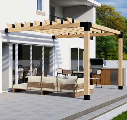 DIY Pergola Bracket Kit for an Attached Pergola With Roof Rafters - Any Size Up to 12' x 12'