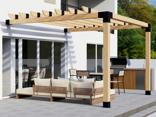 DIY Pergola Bracket Kit for an Attached Pergola With Roof Rafters - Any Size Up to 12' x 12'
