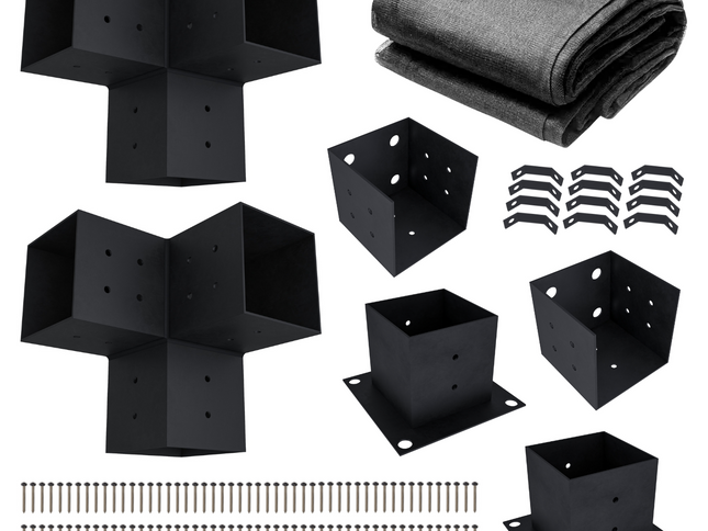DIY Pergola Bracket Kit for an Attached Pergola Frame - Any Size Up to 12' x 12'