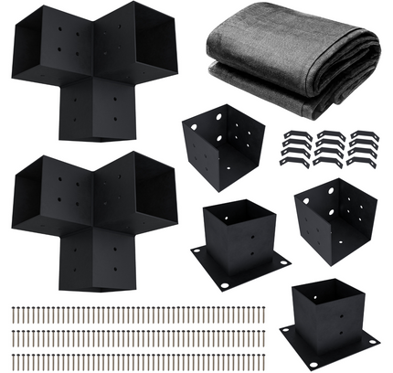 DIY Pergola Kit for an Attached Pergola With Canopy - Any Size Up to 12' x 12'