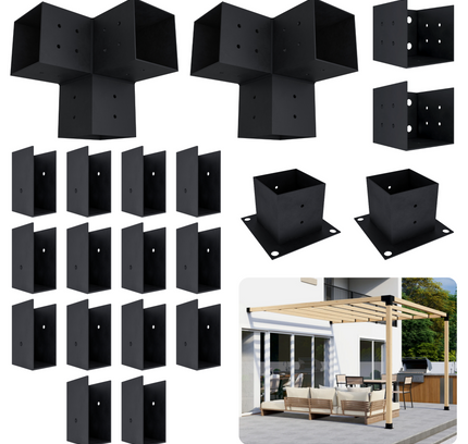 DIY Pergola Bracket Kit for an Attached Pergola With Slatted Roof - Any Size Up to 12' x 12'