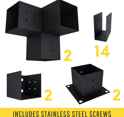 DIY Pergola Bracket Kit for an Attached Pergola With Roof Rafters - Any Size Up to 12' x 12'