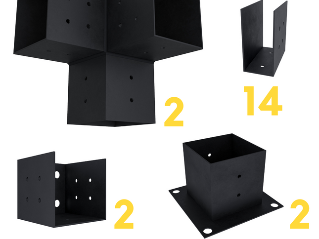 DIY Pergola Bracket Kit for an Attached Pergola With Roof Rafters - Any Size Up to 12' x 12'