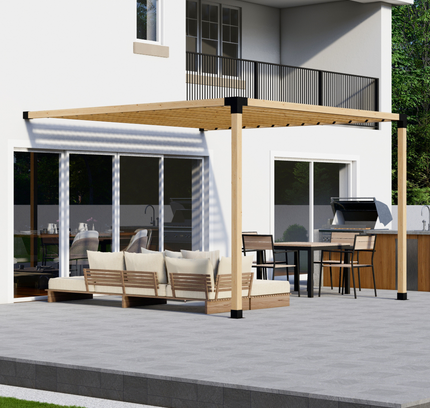 DIY Pergola Bracket Kit for an Attached Pergola With Slatted Roof - Any Size Up to 12' x 12'