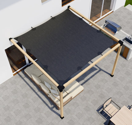 DIY Pergola Kit for an Attached Pergola With Canopy - Any Size Up to 12' x 12'