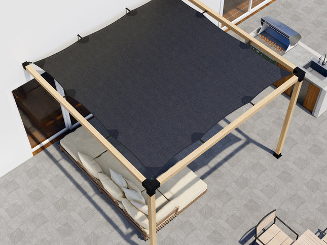 DIY Pergola Kit for an Attached Pergola With Canopy - Any Size Up to 12' x 12'
