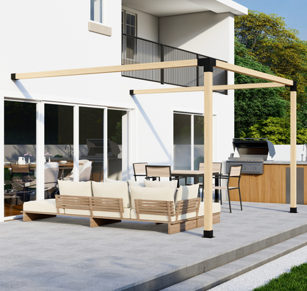 DIY Pergola Bracket Kit for an Attached Pergola Frame - Any Size Up to 12' x 12'