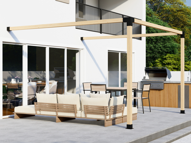 DIY Pergola Bracket Kit for an Attached Pergola Frame - Any Size Up to 12' x 12'