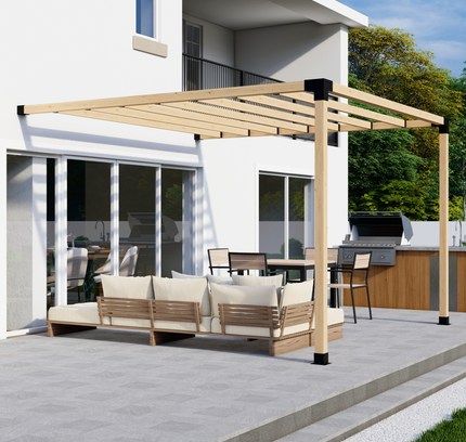 DIY Pergola Bracket Kit for an Attached Pergola With Slatted Roof - Any Size Up to 12' x 12'
