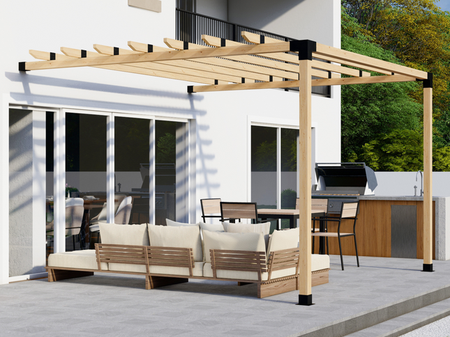 DIY Pergola Bracket Kit for an Attached Pergola With Roof Rafters - Any Size Up to 12' x 12'