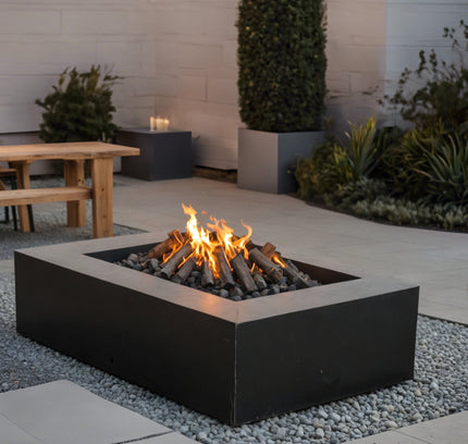 Rectangular Steel Wood-burning Fire Pit (2 sizes)