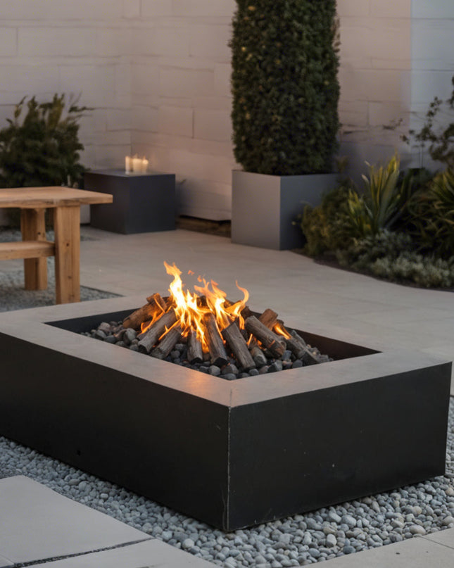 Rectangular Steel Wood-burning Fire Pit (2 sizes)
