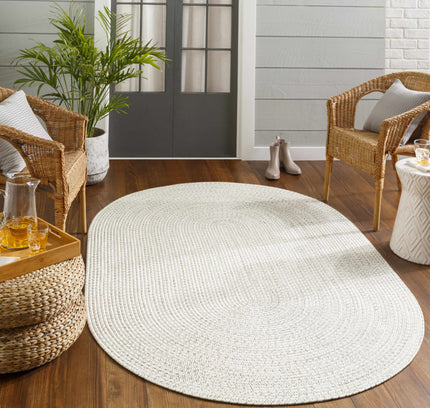 Beige Braided Faux Jute Outdoor Rug
