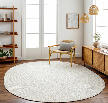 Beige Braided Faux Jute Outdoor Rug