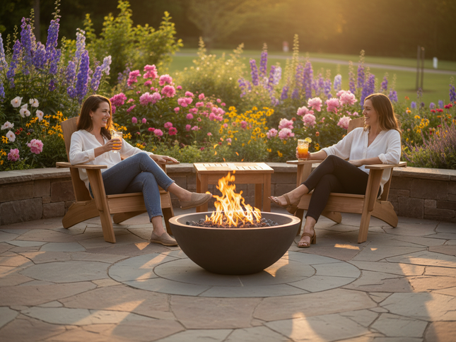 LOOMLAN Bainbridge 3-Piece FSC Teak Adirondack Lounge Set