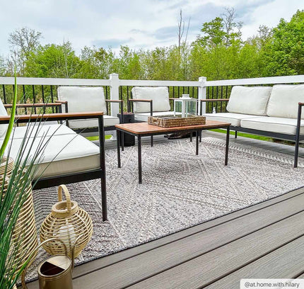 Beige Charcoal Areli Outdoor Area Rug