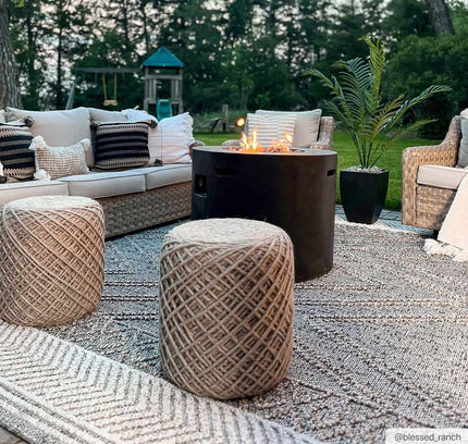 Beige Charcoal Areli Outdoor Area Rug