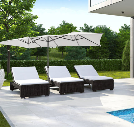 15 Ft Double-Sized Patio Umbrella with Crank Handle and Vented Tops