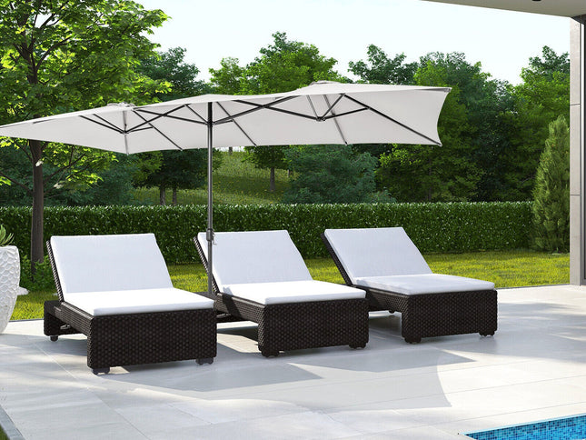 15 Ft Double-Sized Patio Umbrella with Crank Handle and Vented Tops
