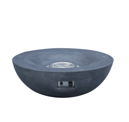 42 Inch Outdoor Concrete Propane gas Fire Pit bowl in Dark Gray color