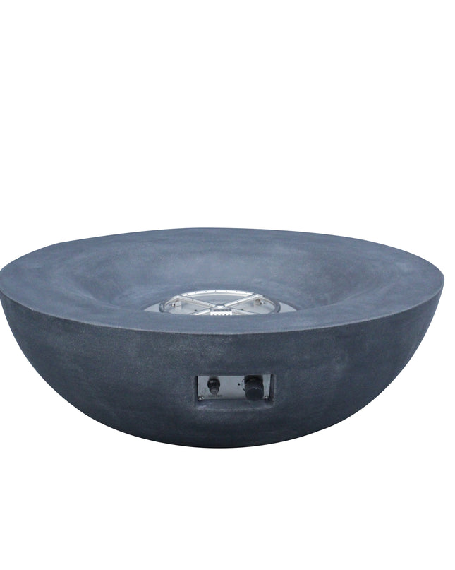 42 Inch Outdoor Concrete Propane gas Fire Pit bowl in Dark Gray color
