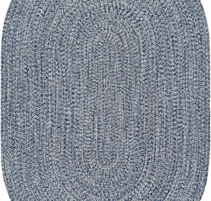 Blue Braided Faux Jute Outdoor Rug