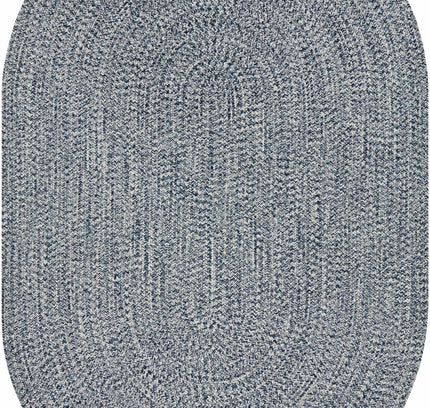 Blue Braided Faux Jute Outdoor Rug