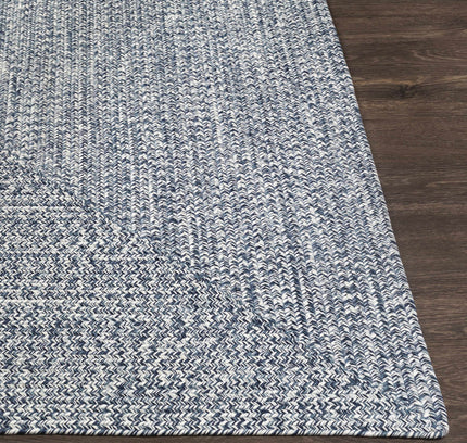 Blue Braided Faux Jute Outdoor Rug