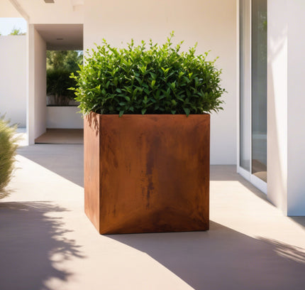 Corten Steel Cube Planters