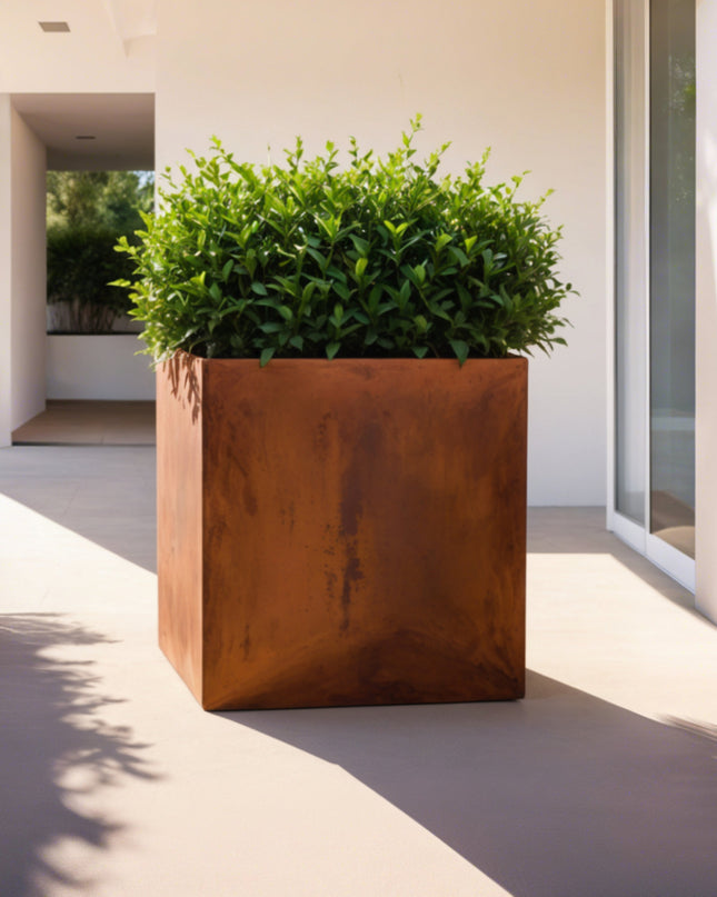 Corten Steel Cube Planters