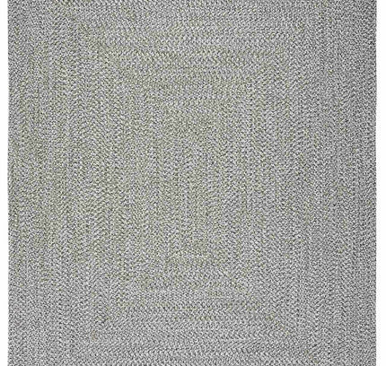Cream Charcoal Braided Faux Jute Outdoor Rug