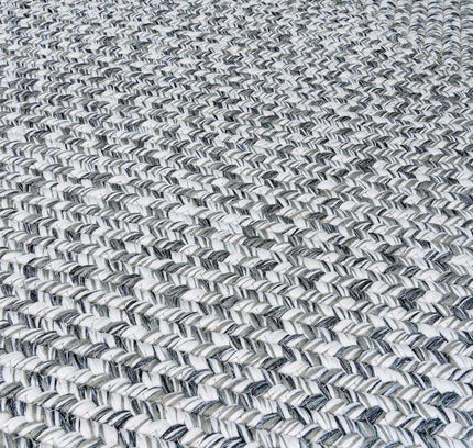 Cream Charcoal Braided Faux Jute Outdoor Rug