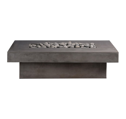 Toplina Rectangular Concrete Gas Fire Pit Table 60" x 30"